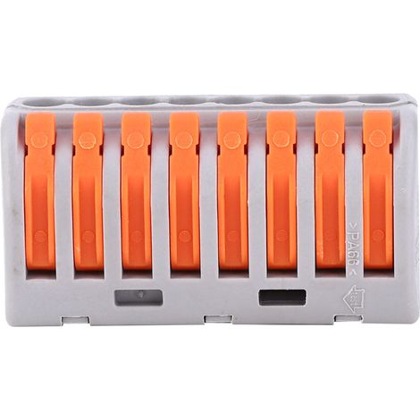 Lot de 50 connecteurs de câblage rapide PCT-218, bornier 1 entrée 7 sorties, orange (1/5)