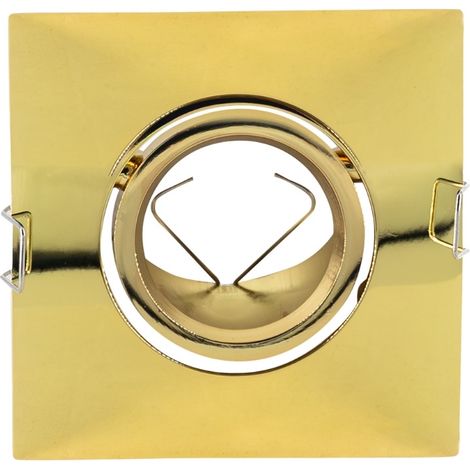Verstellbare quadratische Einbaulampenfassung GU10, Schutzart IP20, 10,1 x 10,1 x 4 cm, SECOM