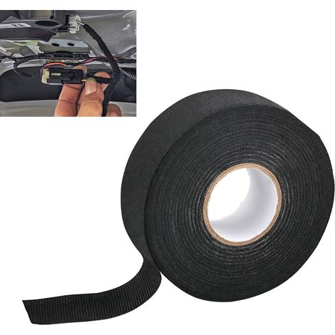 Nastro isolante nero per cavi - 15 MX 25 mm x 0,8 mm - Nastro isolante termico, nastro adesivo ad alta temperatura, per uso domestico, auto, moto e cablaggi.