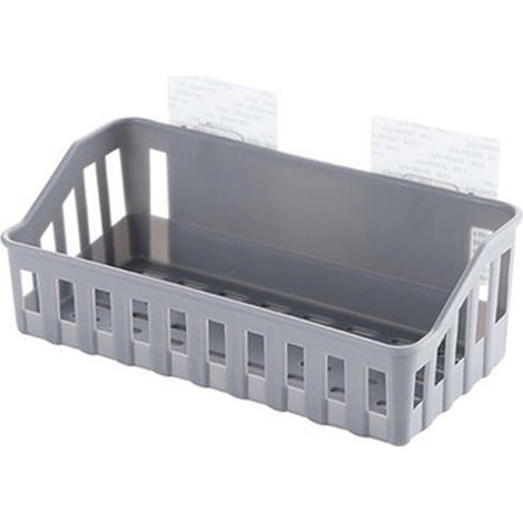 Shower Caddy - Corner Bathroom Organizer - Plastic Toothbrush Holder with Ventilated Design - 27 x 13 x 9 cm - Light Gray - 1 Piece (1/5)