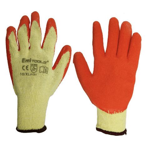 Guantes de Trabajo fibra de Nylon recubrimiento de PU Talla L Amarillo (1/2)