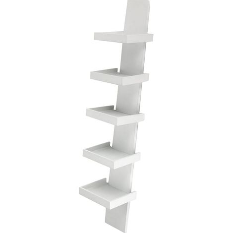 Wandbücherregal modernes Design mit 5 Ablagen h155cm Erie White