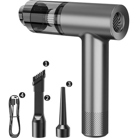 LOLLANDA Aspirateur de voiture sans fil puissant, aspirateur rechargeable, aspirateur portatif pour la maison et la voiture, argent. (1/5)