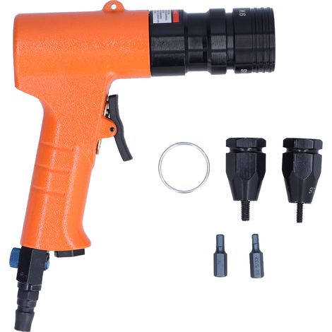 Pistolet à riveter pneumatique KV-802BF, cloueuse à rivets à air avec mandrins 3/16 et 1/4 pouces, outil de rivetage professionnel pour écrous rivetés, robuste et efficace. (1/5)