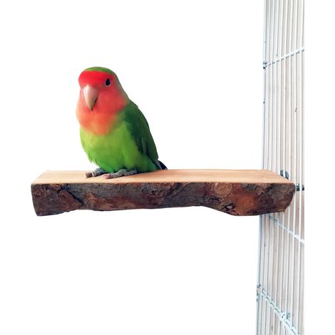 Set aus 2 hölzernen Papageiensitzstangen, Vogelschaukelspielzeug, 6-7 cm breit, 15 cm lang (1/5)
