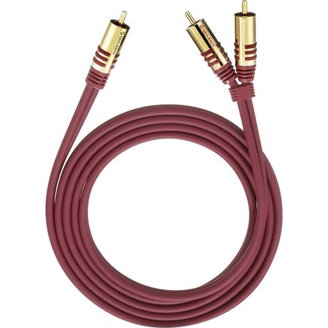 Câble audio Oehlbach 20562 [2x Cinch-RCA mâle - 1x Cinch-RCA mâle] 2.00 m rouge contacts dorés (1/2)