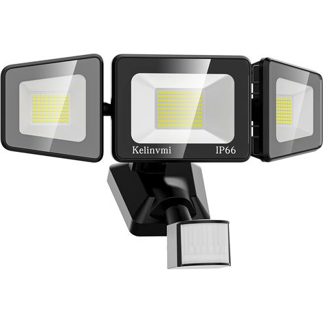 Projecteur LED 120 W avec détecteur de mouvement extérieur 12000 lm avec détecteur de mouvement, 4500 K Warmweiß IP66, éclairage de sécurité extérieur pour jardin, garage, maison, cou (1/5)
