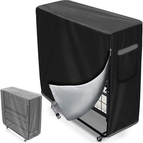 Housse de lit pliante - 99 x 38 x 114 cm - Housse de protection imperméable - Housse polyvalente - Tissu Oxford 210D - Pour intérieur, sous-sol, chambres d'amis - Noir (1/5)