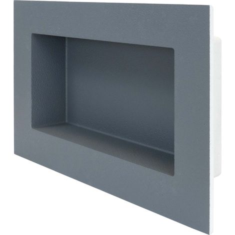 PROTEKTOR Niche murale pour douche Tablette de douche pour salle de bain à carreler, étanche, rangement peu encombrant - 20 x 40cm Anthracite / Blanc (1/5)