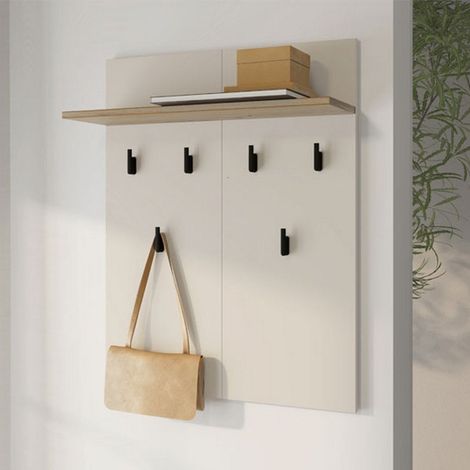 Appendiabiti Igliano, set Fissaggio a Muro Incluso, 6 Ganci, Installazione a Muro, 83h cm Beige (1/5)
