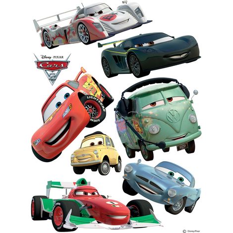 sticker mural Cars rouge, vert et bleu  - Disney
