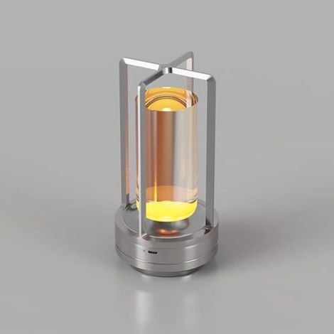 Irovami Lampe table LED tactile – 2600 mAh, aluminium, 3 couleurs, argent (1/5)