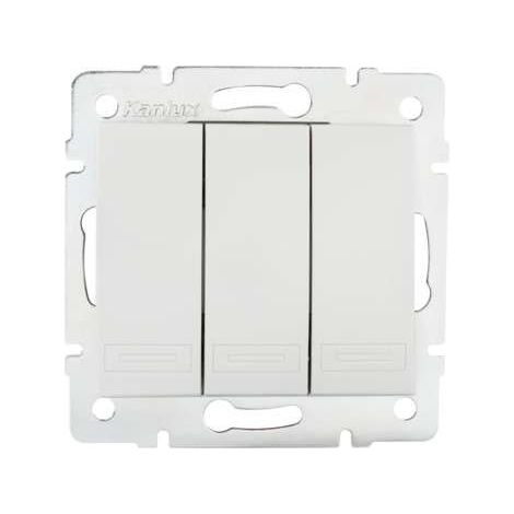 Interrupteur triple encastrable Kanlux DOMO blanc 24721 (1/5)
