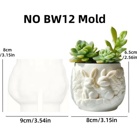 (Moule sans BW12) Moule en résine silicone en forme de relief montagneux pour pot de fleurs succulentes, avec motif d'eau vive, boîte de rangement, coupelle à bougie, moule en plâtre (1/4)
