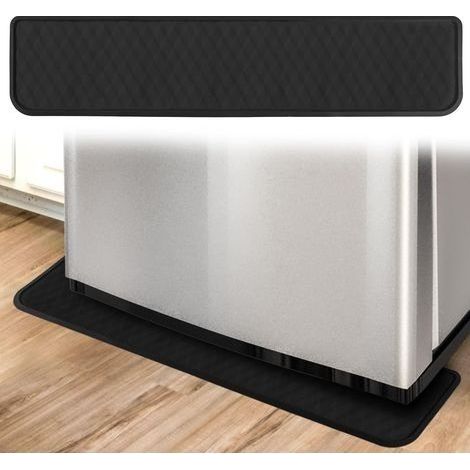 (Noir) Tapis de Réfrigérateur, Plateau d'Égouttage en Silicone pour Réfrigérateur Lave Linge Congélateur Antidérapant Protection de Sol pour Éviter les Fuites et les Déversements (1/5)