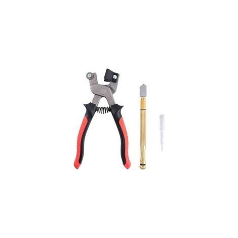 Lot de 3 outils de coupe de verre, y compris une pince coupante de carrelage et un couteau de verre de 3 à 18 mm avec poignée en forme de crayon alimenté