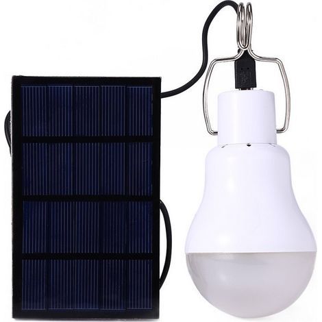 Solarbetriebene LED-Lampe – Tragbare USB-Ladelaterne/Spotlampe für den Innenbereich, Büro, Küche, Lesen, mit Solarpanel für Outdoor-Aktivitäten wie Wandern, Camping, Zelten und Angeln (A) (1/5)
