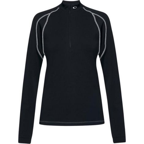 Oakley RIBBED QTR ZIP Damen Langarmshirt Schwarz FOA500576-02E r S