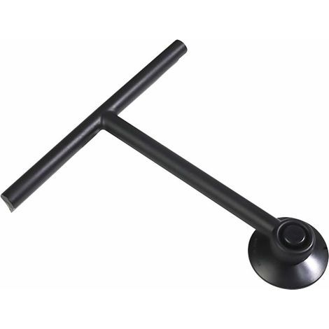 Raclette de Douche avec Support Ventouse - Noir - raclette de vitre pour Salle de Bain - Silicone INOX vitres Crochet Inclus Accessoires de Douche matériel de Nettoyage ménage (1/5)
