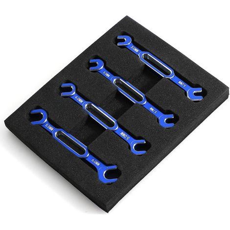 4Pcs Wrench 3/3.2/3.5/3.7/4/5/5.5/6Mm Turnbuckle Nut Ball End Joint Remover Universal Tool For Remot-Blue (1/4)