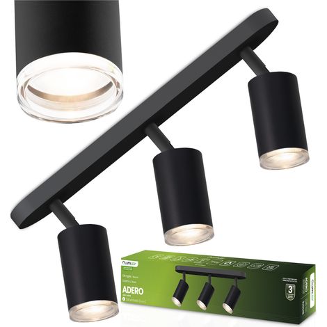 LED-Deckenleuchte mit 3x GU10 IP44 ADERO Black Lumiled (1/5)