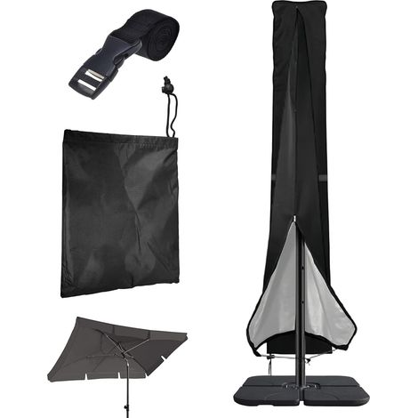 1 - Housse De Parasol - Tissu Oxford 210D - Imperméable Et Résistant Aux UV - Pour Jardin Et Piscine - Noir - 57x240cm (1/5)