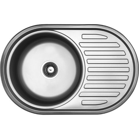 Einzelbecken-Metallspüle mit Abtropffläche Faro (1/3)