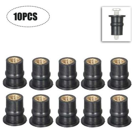 Ecrous De Puits En Caoutchouc M5 Ecrou D'Arbre De Pare-Brise De Moto Metrique de première qualité universels pour Motos Kayak canoë Bateaux，10 Pieces