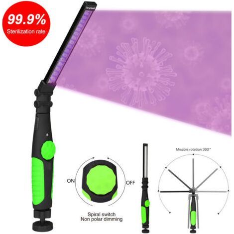 Lampe de désinfection UV ultraviolette portable portable ménage LED lumière violette lampe germicide lampe mobile d'élimination des acariens (1/4)