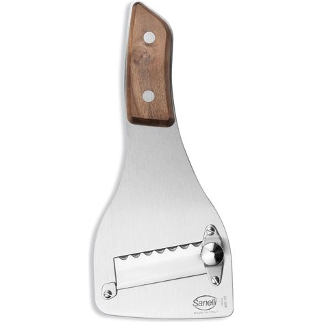 Sanelli, Tagliatartufi SAN-SLICE, Affetta tartufi professionale manico legno con regolatore di taglio. Finitura satinata. Lama seghettata, Inox (1/3)