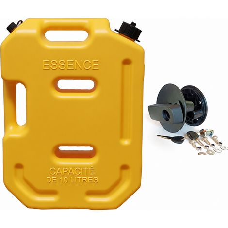 Jerrycan d'appoint en plastique 10L jaune avec support de fixation pour moto et voiture 10l réf 0698 48 × 34 × 11 cm 2,3 kg – Livraison gratuite