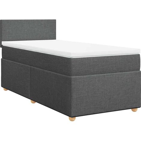 Maison Exclusive - Letto a Molle con Materasso Grigio Scuro Singolo in Tessuto (1/5)