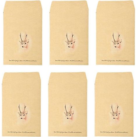 Lot de 10 enveloppes rétro colorées en papier kraft pour rangement multi-usages (motif cerf blanc)-18.00X11.00X0.50CM