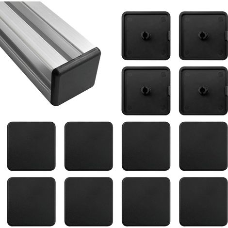 Embouts De Profilés Aluminium 40x40 mm – 12 Capuchons en ABS Noir Durables, Bouchons De Tube Carré Faciles À Installer pour Structures Extérieures, Étagères Et Projets DIY (1/5)