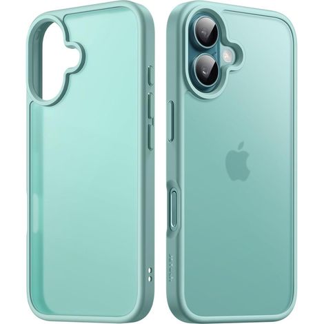 Handyhülle iPhone 16 6 1 Zoll Matt Transluzent Blaugrün Rückseite (1/5)