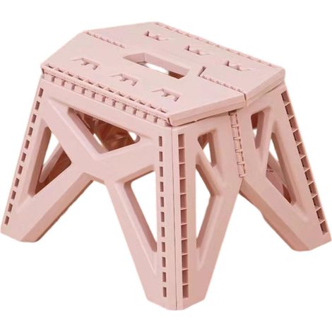 Tabouret Pliant Compact Antidérapant pour Entrée Cuisine et Plein Air, Rose (1/4)