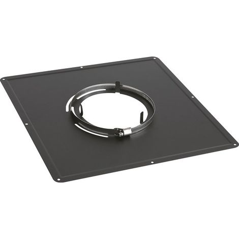 TEN – Plaque de propreté 300x300mm pour poêle à granulés Ø80mm – Inox émaillé noir – Finition design et étanchéité parfaite