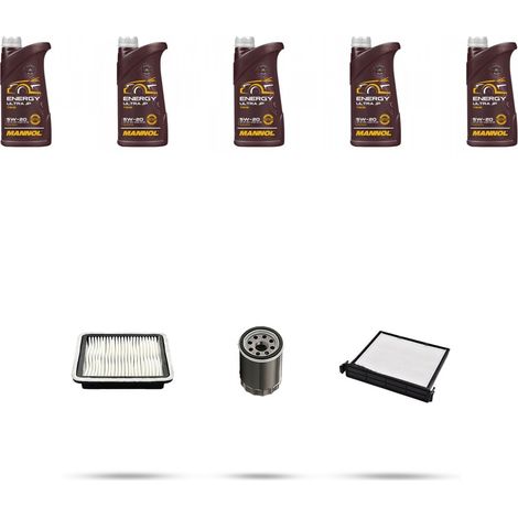 Kit tagliando 3 FILTRI e 5L OLIO compatibile con Subaru Impreza III 2.0 16V 110kw dal 2007 (1/5)