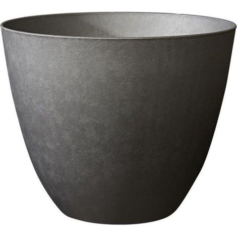 Pot de fleurs Rond Ø 50 cm - EDA - Element - 47,8 L - Intérieur / Extérieur - Ø 48,8 x H. 38,4 cm - Gris Anthracite (1/2)
