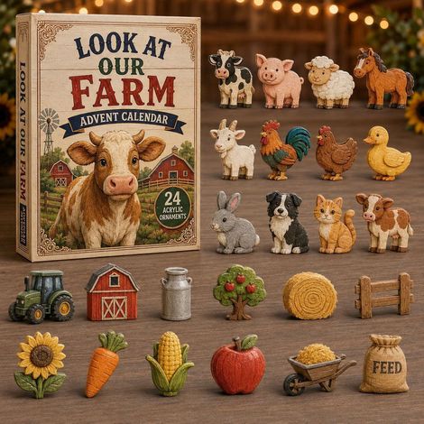 Bauernhoftiere Adventskalender 2026 2D Überraschungsbox