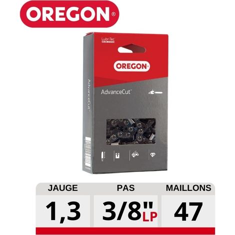 Oregon – Chaine tronçonneuse 91PX047E 3/8 LP 050 – 47 maillons pour guide 30 cm – Coupe nette pour bois dur