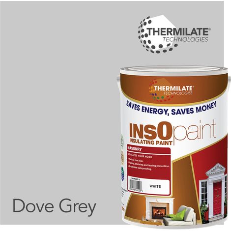 InsOpaint Exterior Masonry Paint - Heat Reflecting, Insulating & Weatherproof Exterior Wall Protection - Manhattan Grey - 5L (1/5)