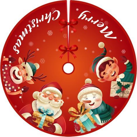 Jupe de sapin de Noël de 90 cm de diamètre, tabliers de fond pour sapin de Noël, décoration de sapin de Noël, décoration d'intérieur (Style 6) (1/5)