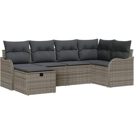Maison Exclusive - Garten-Sofa-Set mit Kissen mit Speicher 6 pcs