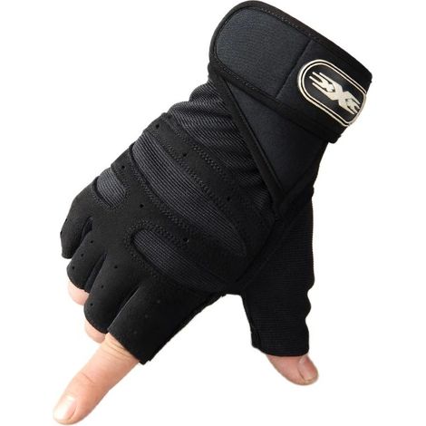 Gants de gym pour hommes et femmes, gants de musculation avec bracelet pour le fitness, l'haltérophilie, l'entraînement, le sport et le cyclisme, antichoc (1/4)