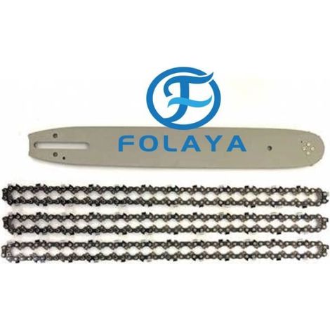 Guide de tronçonneuse - FOLAYA - 25cm - 3 chaînes - Pas 3/8 LP - Jauge 1,3mm