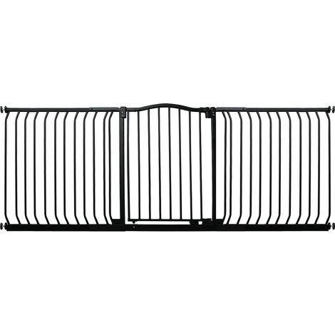 Bettacare Curved Top Dog Gate, 271cm - 280cm, Matt Black, Pressure Fit Pet Gate for Dog and Puppy, Pet and Dog Barrier