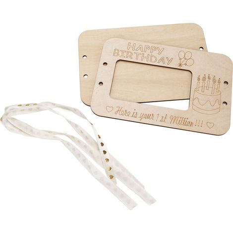 Tu primer regalo de dinero en efectivo en una cartera de madera de un millón de dólares - Adorno de MDF de 18x12 cm