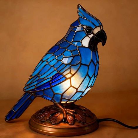 Lampe Oiseau En Résine Portable - Veilleuse Led À Batterie - Sculpture Animale Décorative Pour Chambre Salon - 1 Pièce (1/5)