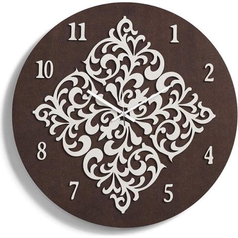 Orologio da parete moderno ROMBO in legno taglio laser D50 RSN (1/2)